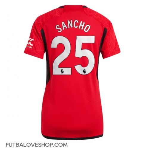 Dres Manchester United Jadon Sancho #25 Domáci pre Ženy 2023-24 Krátky Rukáv